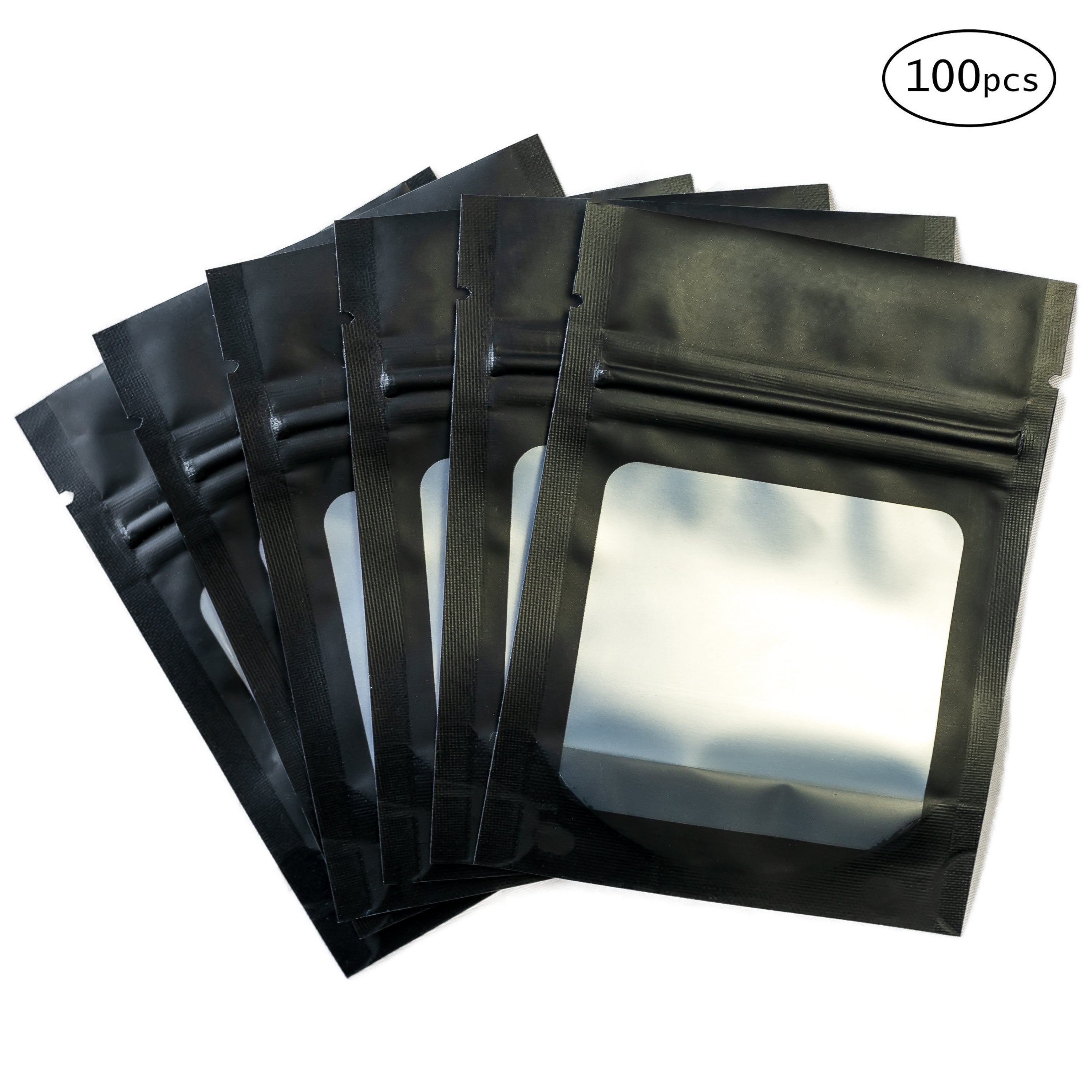 100 Pieces Mylar Bags Smell Proof Bags Resealable Bags For Small
